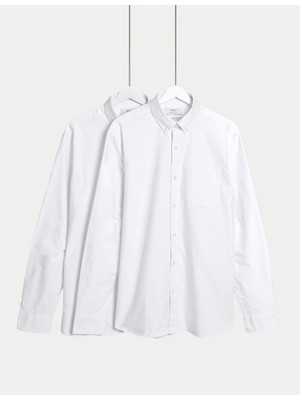 Marks & Spencer Ultimate 2’li Regular Fit Saf Pamuk Oxford Gömlek