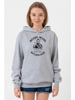 Tshirthane Michael Myers Butcher Shop Grimelanj Kadın 3ip Kapşonlu Sweatshirt