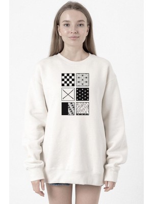 Tshirthane Demon Slayer Anime Patterns Beyaz Kadın 2ip Sweatshirt