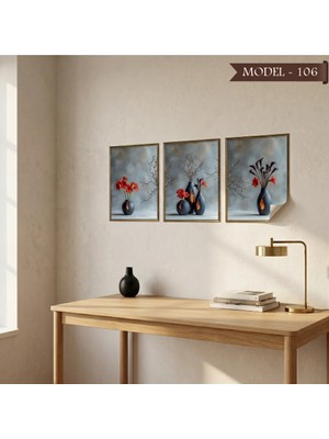 Akıllı Kağıt Statik Tutunma Özellikli Tablo - Poster Çiçek (Model- 106)