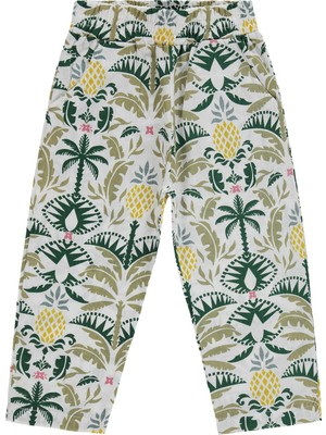 Civil Girls Ananas Desenli 2-5 Yaş Pantolon - Ekru