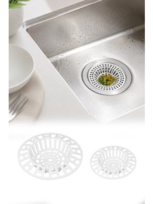 Omilife 2 Adet  Plastik Lavabo Gider Süzgeci Mutfak Evye Gider Filtresi Saç Kıl Yemek Artığı Tutucu