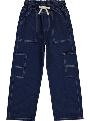 Civil Boys Kontras Dikişli 10-13 Yaş Pantolon - Mavi