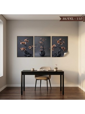 Akıllı Kağıt Statik Tutunma Özellikli Tablo - Poster Çiçek (Model- 110)