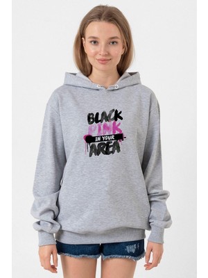 Tshirthane Black Pink In Your Area Grimelanj Kadın 3ip Kapşonlu Sweatshirt