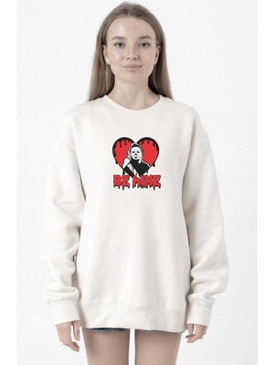 Tshirthane Be Mine Michael Myer Beyaz Kadın 2ip Sweatshirt