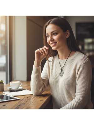 Hedea Krom Kaplama Kelt Düğümü Sonsuzluk Çemberi Figürlü Unisex Kolye - Yağlı Koton Kordonlu Ayarlanabilir Viking Temalı Madalyon