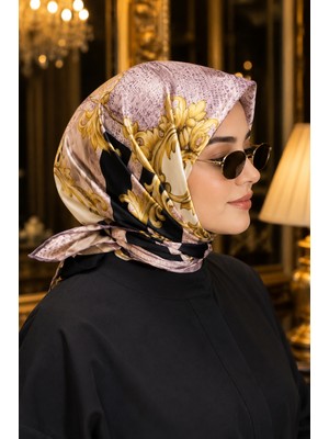 Ebru Tesettür Luxury Zincir Detaylı Eşarp Serisi Gülkurusu