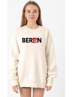 Tshirthane La Casa De Papel Berlin Ak Ekru Kadın 2ip Sweatshirt