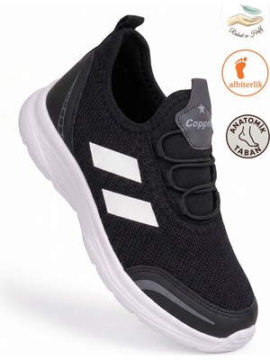 Albishoes Unisex Erkek Çocuk Bağcıksız Kolay Giyim Esnek Yumuşak Taban Fileli Sneaker Spor Ayakkabı