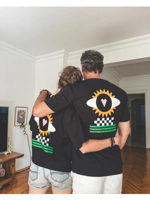 Destekar Kalbim Çiçek Oversize Tişört