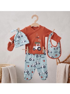 Motherlove %100 Organik Pamuk 5'li Hastane Çıkışı Yenidoğan Bebek Kıyafeti Seti