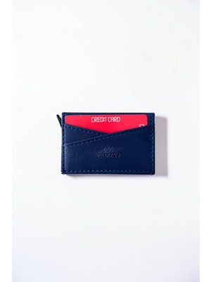 CLASSBAG Erkek Lacivert Renk Mekanizmalı Otomatik Kızaklı Kartlık (6cm x 9,5cm)