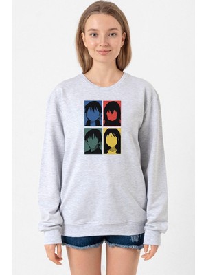 Tshirthane Erased Anime All Main Character Minimal Colorful Art Grimelanj Kadın 2ip Sweatshirt