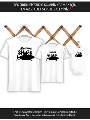 Anne Oğul Kız Mommy Baby Shark (Tek Ürün Fiyatıdır Kombin Yapmak Için En Az 2 Adet Sepete Ekleyiniz)
