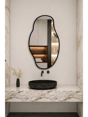 Ant Home Asimetrik Ayna, Çerçeveli Ayna, Duvar Aynası, Konsol Aynası, Banyo Aynası, Çerçeveli Ayna