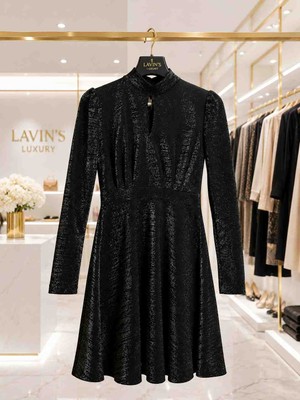 Lavin’s Luxury Işıltılı Siyah Zarif Davet Elbisesi