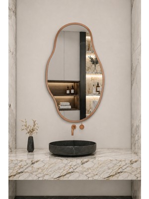Ant Home Asimetrik Ayna, Çerçeveli Ayna, Duvar Aynası, Konsol Aynası, Banyo Aynası, Çerçeveli Ayna