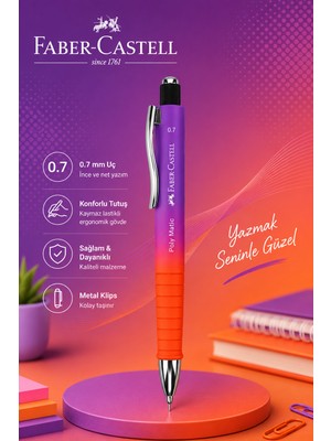 Danacı Kırtasiye Faber-Castell Polymatic Flow Edition Versatil Kalem 0,7 Mor-Turuncu Renk