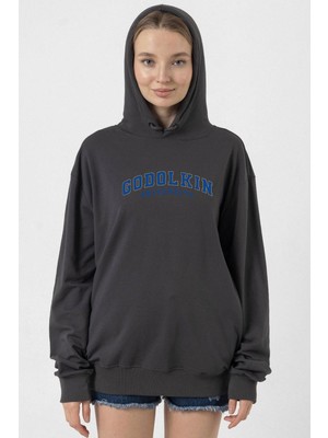 Tshirthane Gen V Godolkin University Letter Füme Kadın 2ip Kapşonlu