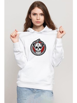 Tshirthane The Purge The Forever Purge Beyaz Kadın 3ip Kapşonlu Sweatshirt