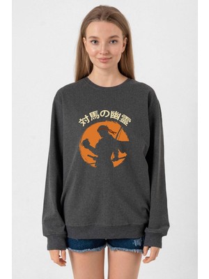 Tshirthane Ghost Of Tsushima The Island Japanese Füme Kadın 2ip Sweatshirt
