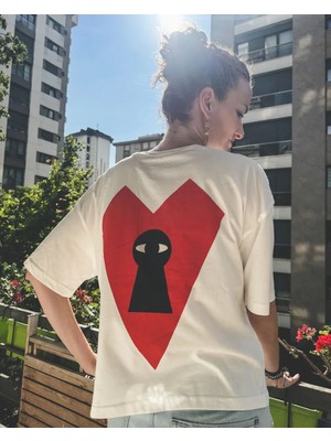 Destekar Kalbimin Anahtarı Boxy Crop Tişört