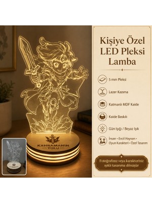 Kutup YıldızıTasarım Atölyesi Kişiye Özel Tasarım 3D LED Lamba Ahşap Kaideli Pleksi Gece Lambası Lazer Kazıma