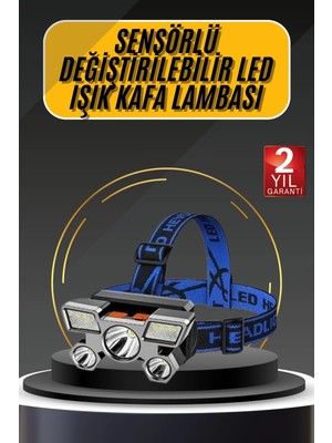 Kafa Lambası 800 Lümen 4 Mod Yüksek Işık Flaşörlü Şarjlı LED Lamba