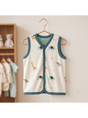 Motherlove %100 Organik Pamuk Çift Katlı ve Çıtçıtlı Bebek Yeleği 9-36 Ay