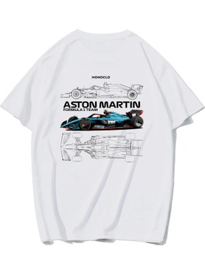 Brz Collection Unisex Oversize Aston Martini F1 T-Shirt (Beyaz)