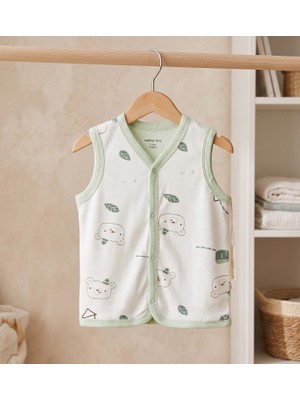 Motherlove %100 Organik Pamuk Çift Katlı ve Çıtçıtlı Bebek Yeleği 9-36 Ay