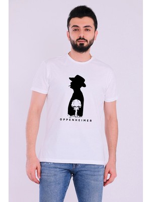 Oppenheimer Nükleer Beyaz Kısakol Erkek Tshirt
