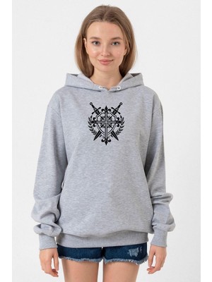 Tshirthane Monogatari Anime Episode Clan Symbol Grimelanj Kadın 3ip Kapşonlu Sweatshirt