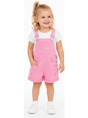 %100 Pamuk Pembe Kot Salopet 9132