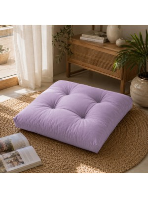 Yuvina 70X70 cm Yer Minderi – Kalın Dolgulu Kare Oturma Minderi, 4 Punto Dikişli, Iç ve Dış Mekan Kullanımı