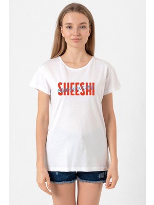 Babymonster Sheesh Beyaz Kadın Bisikletyaka Tshirt