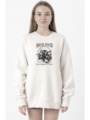 Tshirthane Hocus Pocus I Put A Spell On You Beyaz Kadın 2ip Sweatshirt