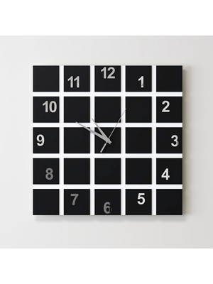 Decotimex Vısıon Duvar Saati 40 x 40 (Siyah - Beyaz - Krom)
