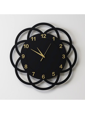Decotimex Avalon Duvar Saati 45 x 45 (Siyah - Gold)