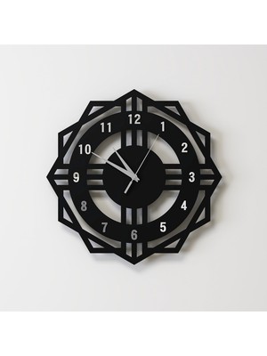 Decotimex Galaxy Duvar Saati 40 x 40 (Siyah - Krom)