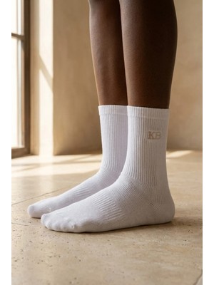 Katia & Bony Unisex K&b Nakışlı Soket Çorap Beyaz