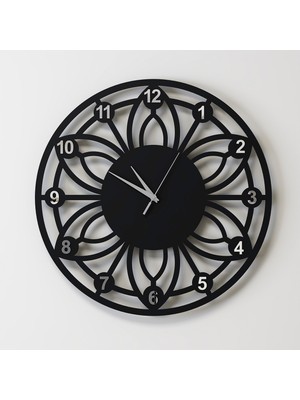 Decotimex Premıum Duvar Saati 45 x 45 (Siyah - Krom)