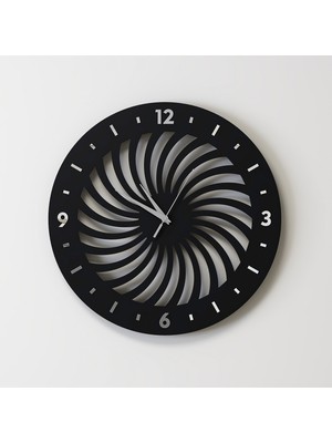 Decotimex Elegant Duvar Saati 40 x 40 (Siyah - Krom)