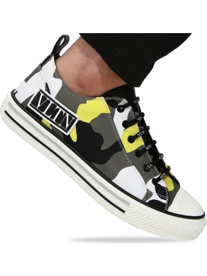 Valentino Garavani Çok Renkli Kamuflaj Desenli Kanvas Erkek Sneakers
