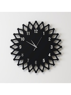 Decotimex Monaco Duvar Saati 45 x 45 (Siyah - Krom)
