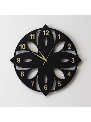 Decotimex Olympus Duvar Saati 45 x 45 (Siyah - Gold)