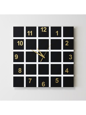 Decotimex Vısıon Duvar Saati 40 x 40 (Siyah - Gold)