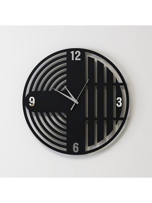 Decotimex Prıme Duvar Saati 40 x 40 (Siyah - Krom)