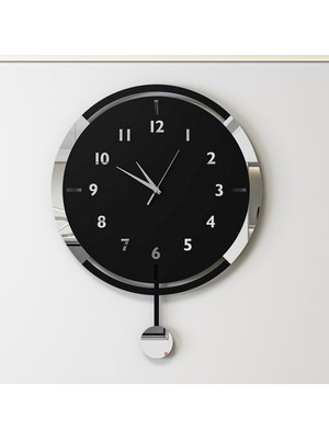 Decotimex Harmony Duvar Saati 45 x 60 (Siyah - Krom)